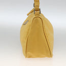 PRADA Hand Pouch Bag Nylon Yellow Silver Auth AMZ450-5