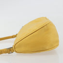 PRADA Hand Pouch Bag Nylon Yellow Silver Auth AMZ450-4