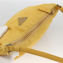 PRADA Hand Pouch Bag Nylon Yellow Silver Auth AMZ450-6