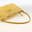 PRADA Hand Pouch Bag Nylon Yellow Silver Auth AMZ450-7