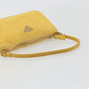 PRADA Hand Pouch Bag Nylon Yellow Silver Auth AMZ450-7