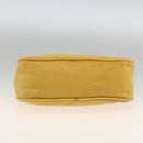 PRADA Hand Pouch Bag Nylon Yellow Silver Auth AMZ450-9