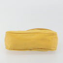 PRADA Hand Pouch Bag Nylon Yellow Silver Auth AMZ450-5