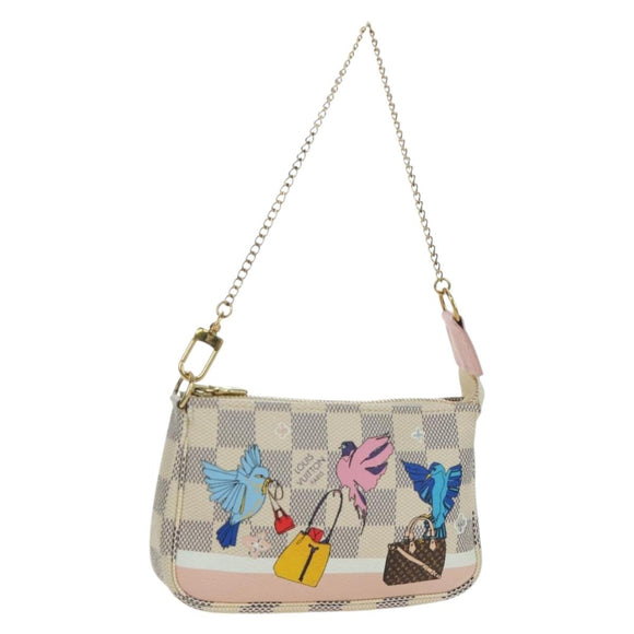 LOUIS VUITTON Damier Azur Mini Pochette Accessoires Pouch N64451 LV Auth AMZ456M