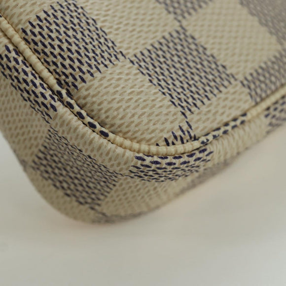 LOUIS VUITTON Damier Azur Mini Pochette Accessoires Pouch N64451 LV Auth AMZ456M