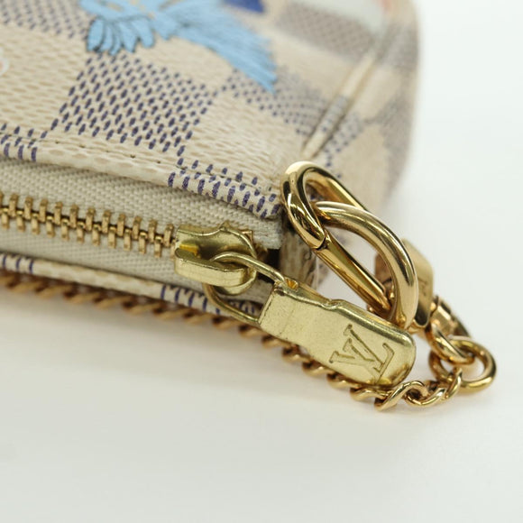 LOUIS VUITTON Damier Azur Mini Pochette Accessoires Pouch N64451 LV Auth AMZ456M