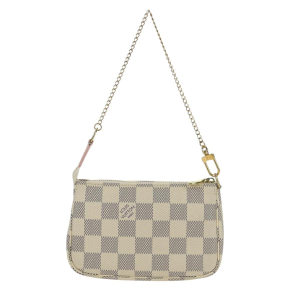 LOUIS VUITTON Damier Azur Mini Pochette Accessoires Pouch N64451 LV Auth AMZ456M