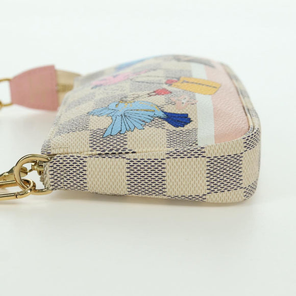 LOUIS VUITTON Damier Azur Mini Pochette Accessoires Pouch N64451 LV Auth AMZ456M