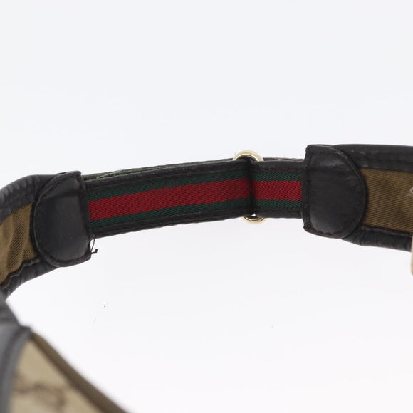 GUCCI GG Canvas Web Sherry Line Sun Visor Beige Red Green Auth AMZ459