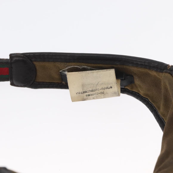 GUCCI GG Canvas Web Sherry Line Sun Visor Beige Red Green Auth AMZ459