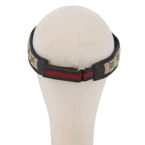 GUCCI GG Canvas Web Sherry Line Sun Visor Beige Red Green Auth AMZ459