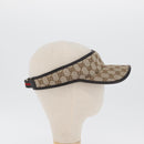 GUCCI GG Canvas Web Sherry Line Sun Visor Beige Red Green Auth AMZ459-5