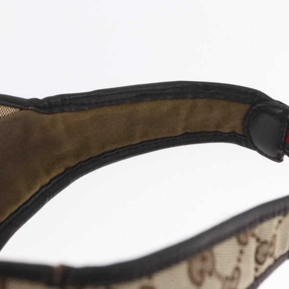 GUCCI GG Canvas Web Sherry Line Sun Visor Beige Red Green Auth AMZ459