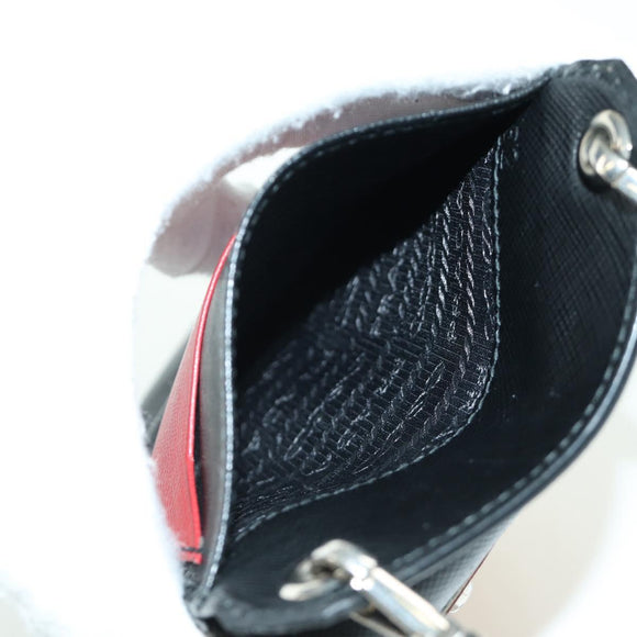 PRADA Robot Shoulder Bag Safiano leather 2way Black Silver Auth AMZ460SAV