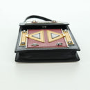 PRADA Robot Shoulder Bag Safiano leather 2way Black Silver Auth AMZ460SAV-5