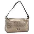 Salvatore Ferragamo Gancini Shoulder Bag Leather Gold Auth AMZ465A-1