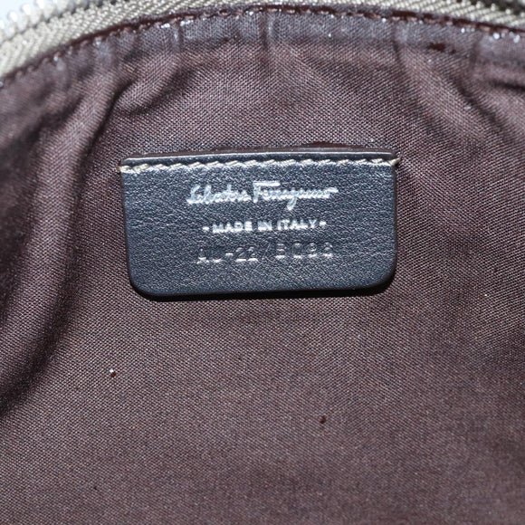 Salvatore Ferragamo Gancini Shoulder Bag Leather Gold Auth AMZ465A
