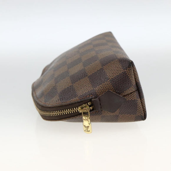LOUIS VUITTON Damier Ebene Pochette Cosmetic PM Pouch N47516 LV Auth AMZ466