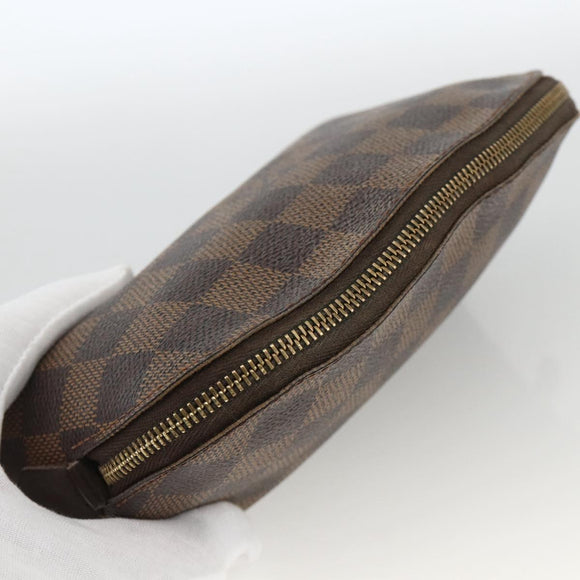 LOUIS VUITTON Damier Ebene Pochette Cosmetic PM Pouch N47516 LV Auth AMZ466