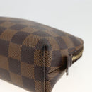 LOUIS VUITTON Damier Ebene Pochette Cosmetic PM Pouch N47516 LV Auth AMZ466-8