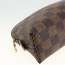 LOUIS VUITTON Damier Ebene Pochette Cosmetic PM Pouch N47516 LV Auth AMZ466-9