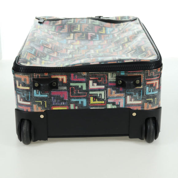 FENDI Carry Case Zucca Canvas Trunk Multicolor Gold Auth AMZ467M
