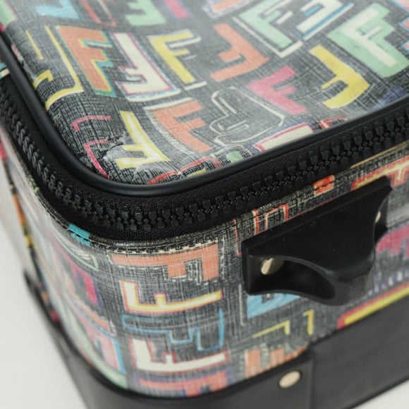 FENDI Carry Case Zucca Canvas Trunk Multicolor Gold Auth AMZ467M