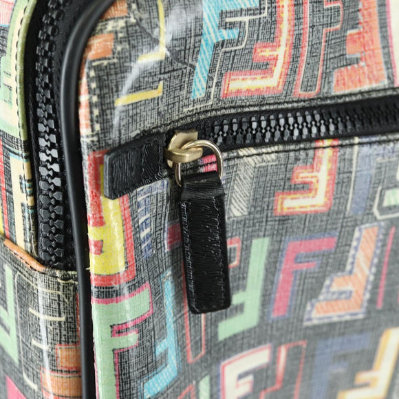 FENDI Carry Case Zucca Canvas Trunk Multicolor Gold Auth AMZ467M