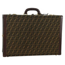FENDI Zucca Canvas Trunk Black Brown Auth AMZ468V-1