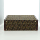 FENDI Zucca Canvas Trunk Black Brown Auth AMZ468V-11