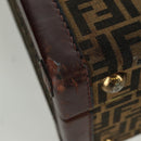 FENDI Zucca Canvas Trunk Black Brown Auth AMZ468V-12
