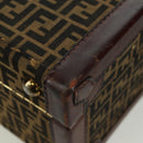FENDI Zucca Canvas Trunk Black Brown Auth AMZ468V-13