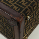 FENDI Zucca Canvas Trunk Black Brown Auth AMZ468V-14