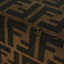 FENDI Zucca Canvas Trunk Black Brown Auth AMZ468V-16