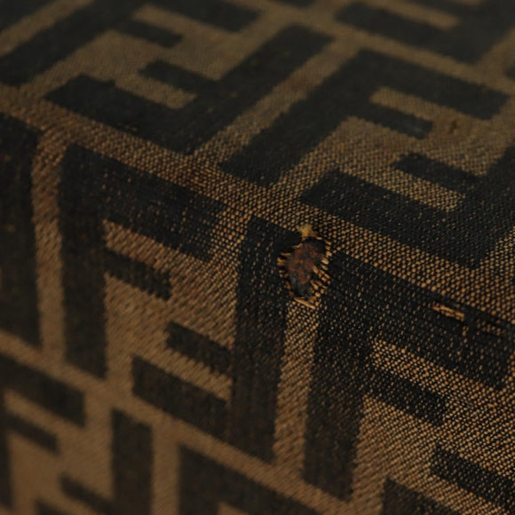 FENDI Zucca Canvas Trunk Black Brown Auth AMZ468V