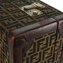 FENDI Zucca Canvas Trunk Black Brown Auth AMZ468V-17