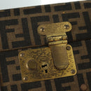 FENDI Zucca Canvas Trunk Black Brown Auth AMZ468V-19