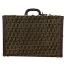 FENDI Zucca Canvas Trunk Black Brown Auth AMZ468V-2
