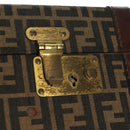 FENDI Zucca Canvas Trunk Black Brown Auth AMZ468V-20