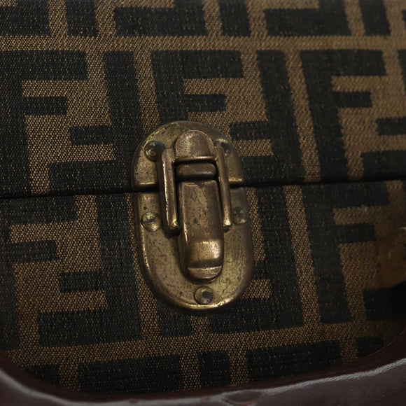 FENDI Zucca Canvas Trunk Black Brown Auth AMZ468V