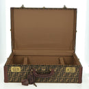 FENDI Zucca Canvas Trunk Black Brown Auth AMZ468V-22
