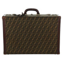FENDI Zucca Canvas Trunk Black Brown Auth AMZ468V-4