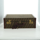 FENDI Zucca Canvas Trunk Black Brown Auth AMZ468V-7