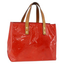 LOUIS VUITTON Monogram Vernis Reade PM Hand Bag Red Rouge M91088 LV Auth AMZ479-1