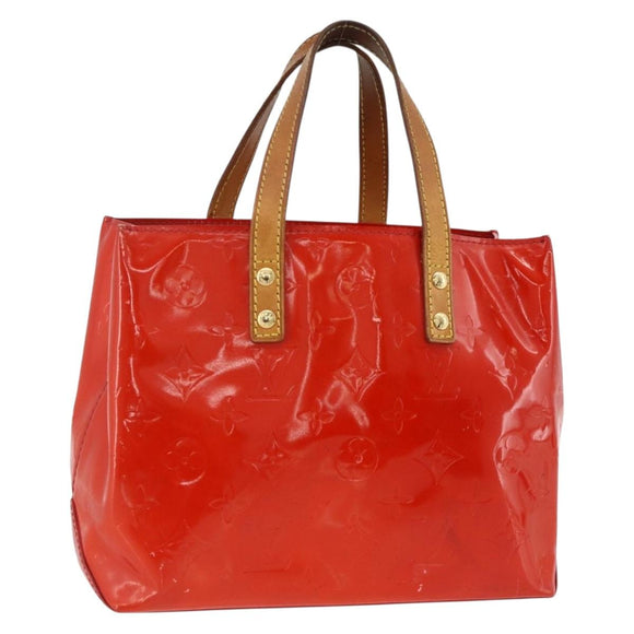 LOUIS VUITTON Monogram Vernis Reade PM Hand Bag Red Rouge M91088 LV Auth AMZ479