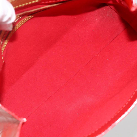 LOUIS VUITTON Monogram Vernis Reade PM Hand Bag Red Rouge M91088 LV Auth AMZ479