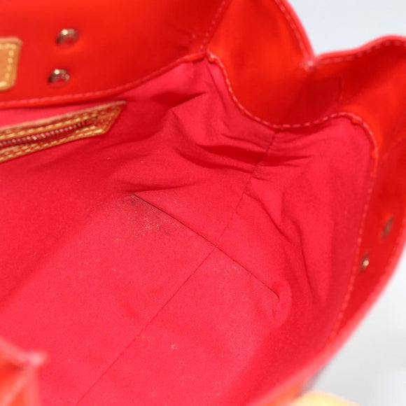 LOUIS VUITTON Monogram Vernis Reade PM Hand Bag Red Rouge M91088 LV Auth AMZ479