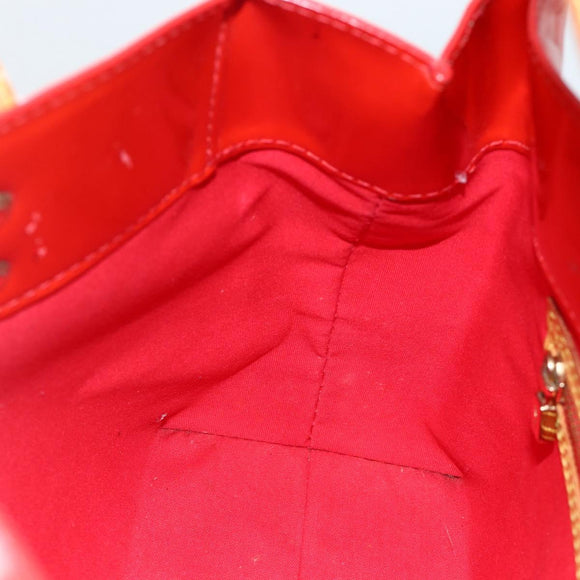 LOUIS VUITTON Monogram Vernis Reade PM Hand Bag Red Rouge M91088 LV Auth AMZ479