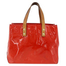 LOUIS VUITTON Monogram Vernis Reade PM Hand Bag Red Rouge M91088 LV Auth AMZ479-13
