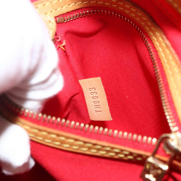 LOUIS VUITTON Monogram Vernis Reade PM Hand Bag Red Rouge M91088 LV Auth AMZ479
